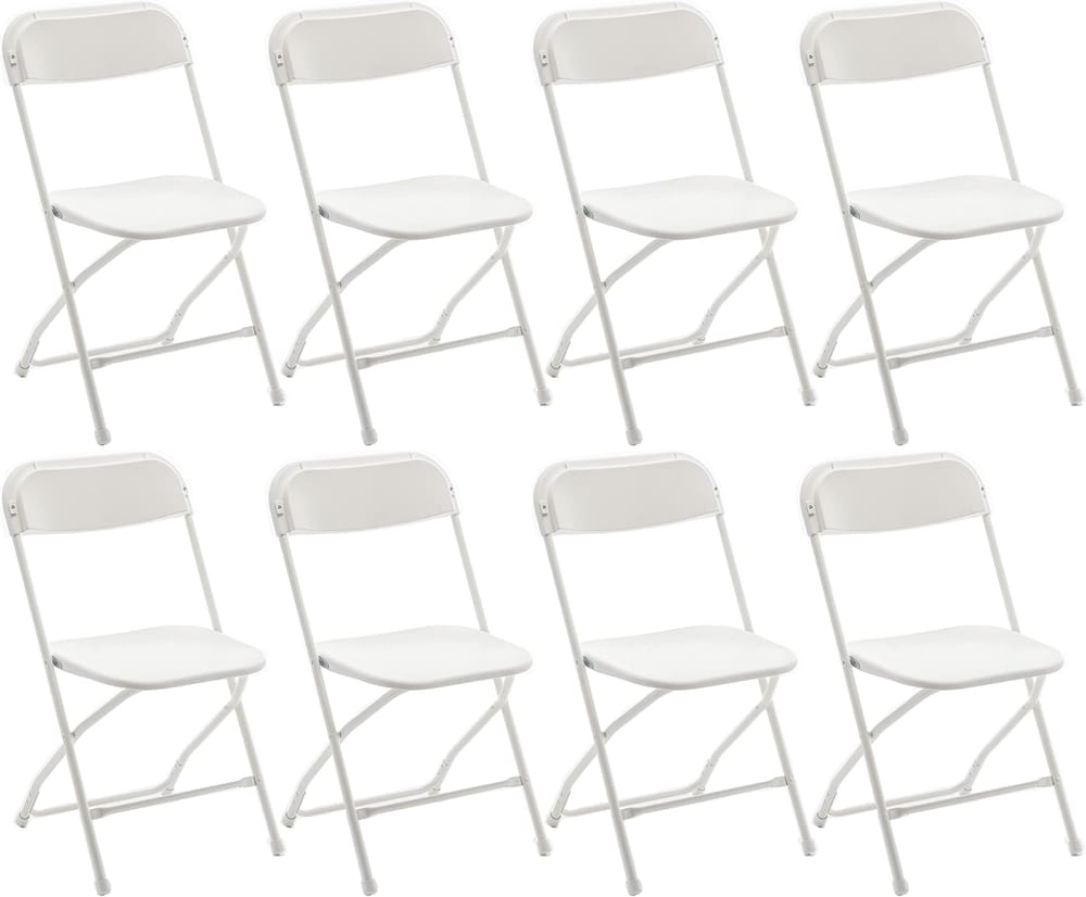 BTEXPERT Steel-Frame Folding Chairs, 8-Pack