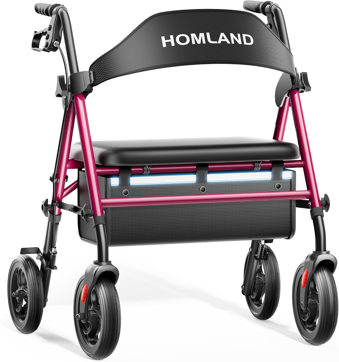 HOMLAND Bariatric Rollator, 20 in Seat (500 lb)